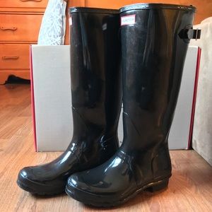 Hunter Original Back Adjustable Gloss Rain Boots